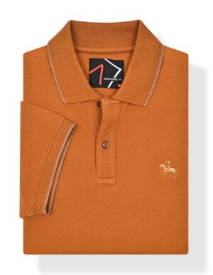brown plain pique polo shirt brown plain pique polo shirt