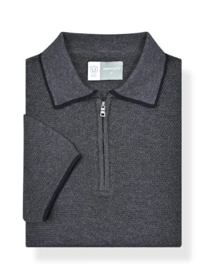 charcoal plain jersey knit sweater polo charcoal plain jersey knit sweater polo