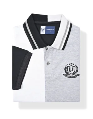 black color block polo shirt black color block polo shirt