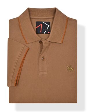 camel plain pique polo shirt camel plain pique polo shirt